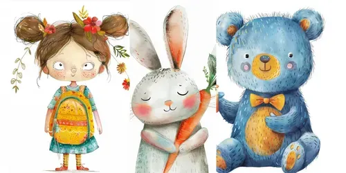 Vibrant Kids Story Book Illustrations generated by midjourney