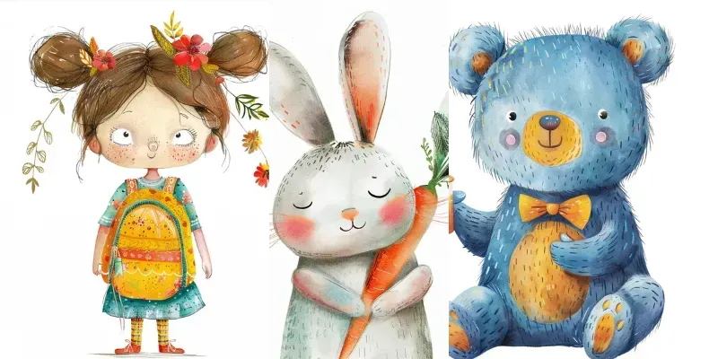 Vibrant Kids Story Book Illustrations