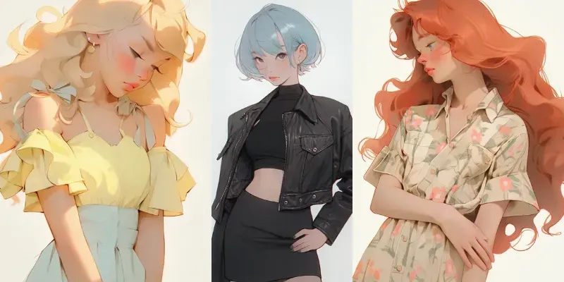 Stylish Pastel Anime Girls generated by undefined