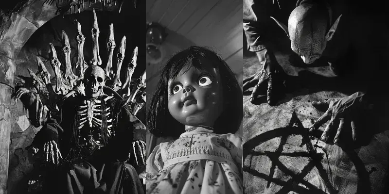 Vintage Cinematic Horror Stills generated by undefined