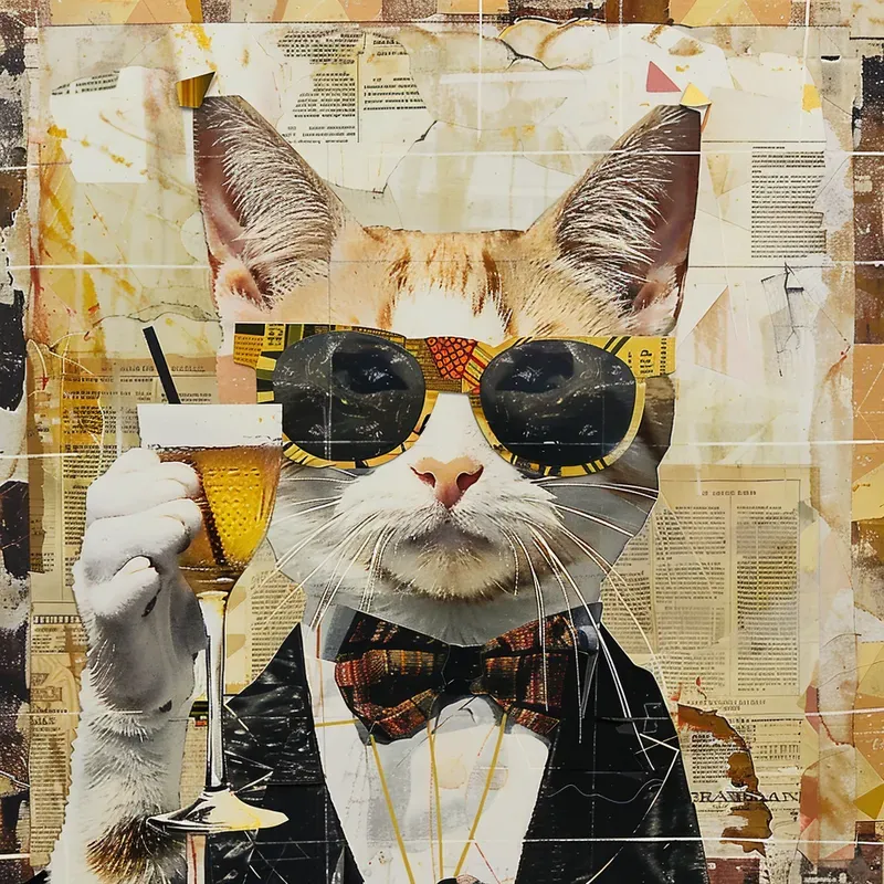 Vintage Patchwork Collage Art