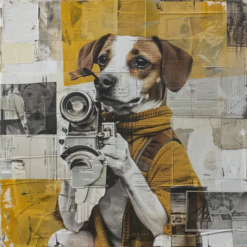 Vintage Patchwork Collage Art