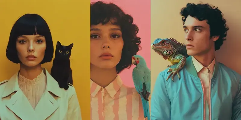 Minimalist Fashion Photos With Animals generated by undefined