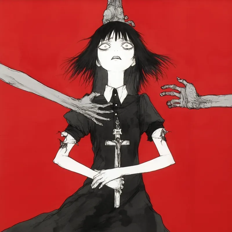 Creepy Anime Manga Cartoon Horror Art