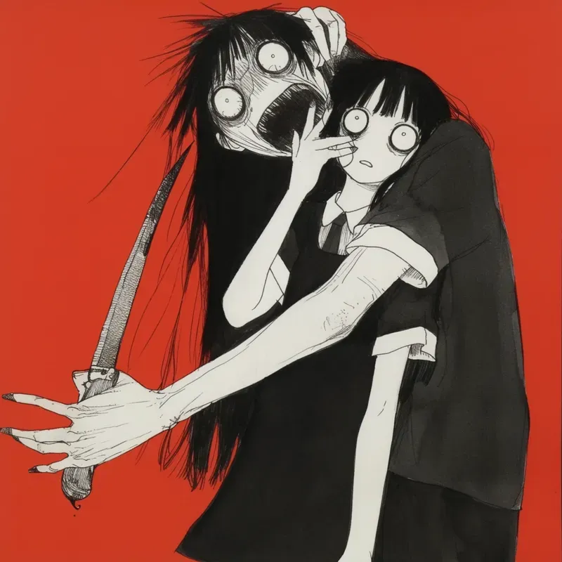 Creepy Anime Manga Cartoon Horror Art