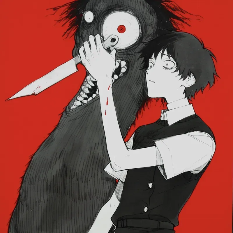 Creepy Anime Manga Cartoon Horror Art