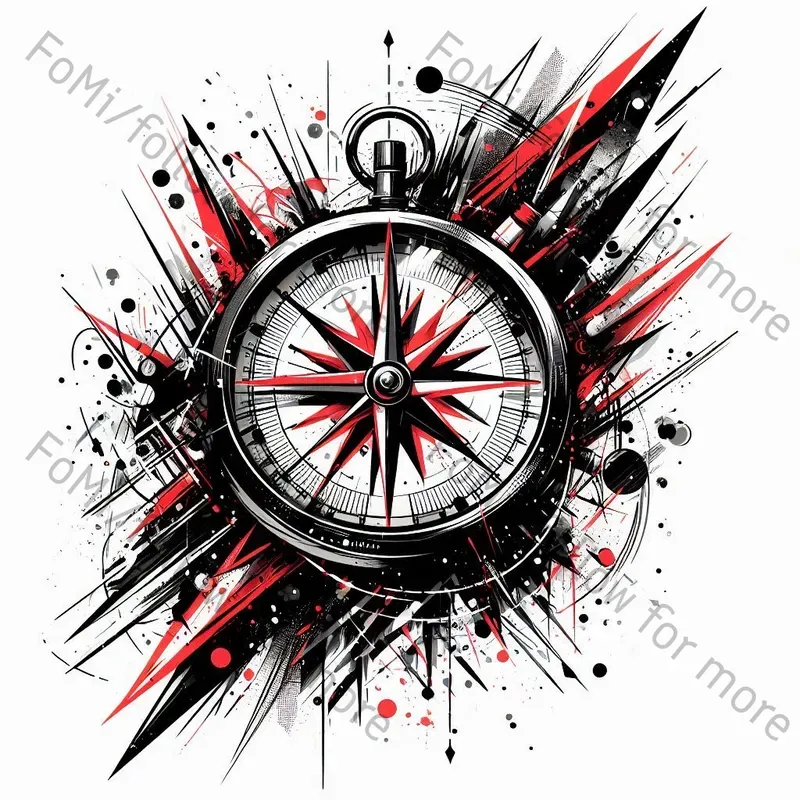 Chaotic Trash Polka Tattoo Designs