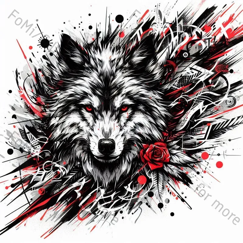 Chaotic Trash Polka Tattoo Designs