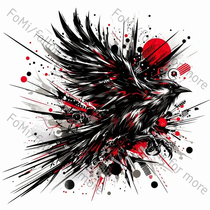 Chaotic Trash Polka Tattoo Designs