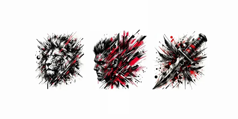 Chaotic Trash Polka Tattoo Designs generated by undefined
