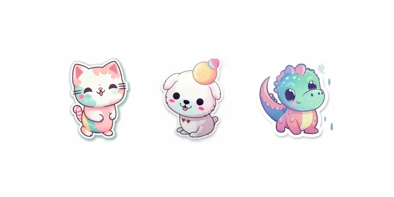 Cute Kawaii Animals Stickers generated by undefined