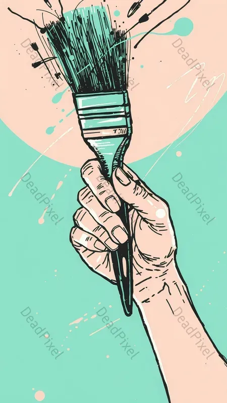 Vintage Whimsy Pop Art Pastel Scribbles