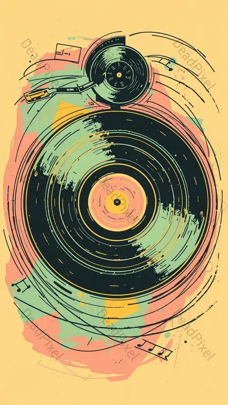 Vintage Whimsy Pop Art Pastel Scribbles