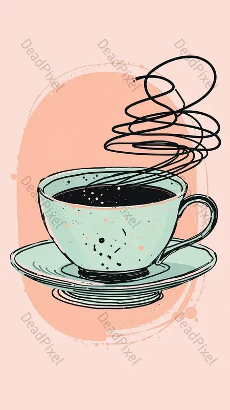 Vintage Whimsy Pop Art Pastel Scribbles