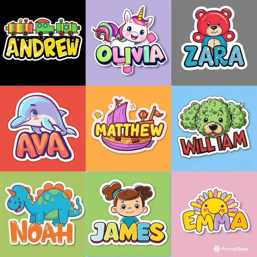 Cute Name Stickers For Kids