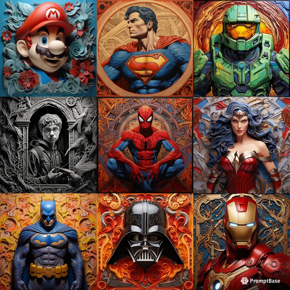 Bas Relief Heroes And Villains