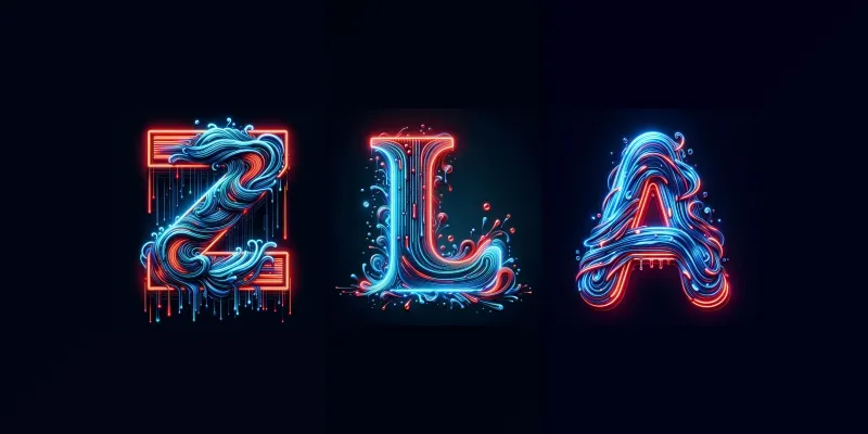 Dynamic Neon Letter Art generated by undefined