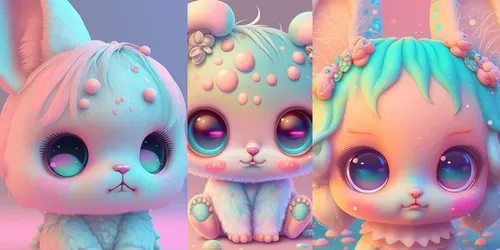 Cute Kawaii Characters generated by midjourney