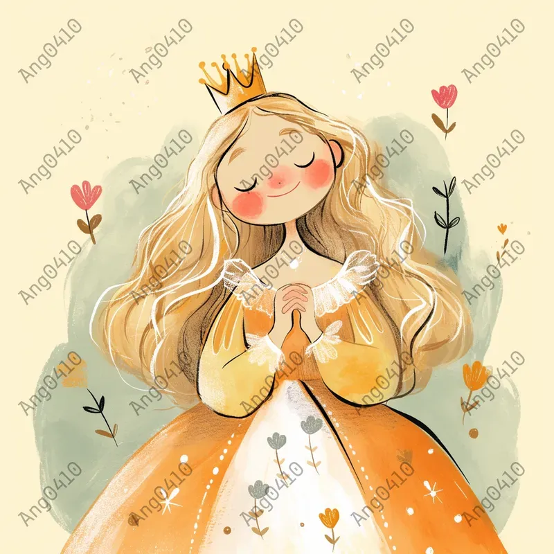 Cute Cartoon Characters In Watercolor Style