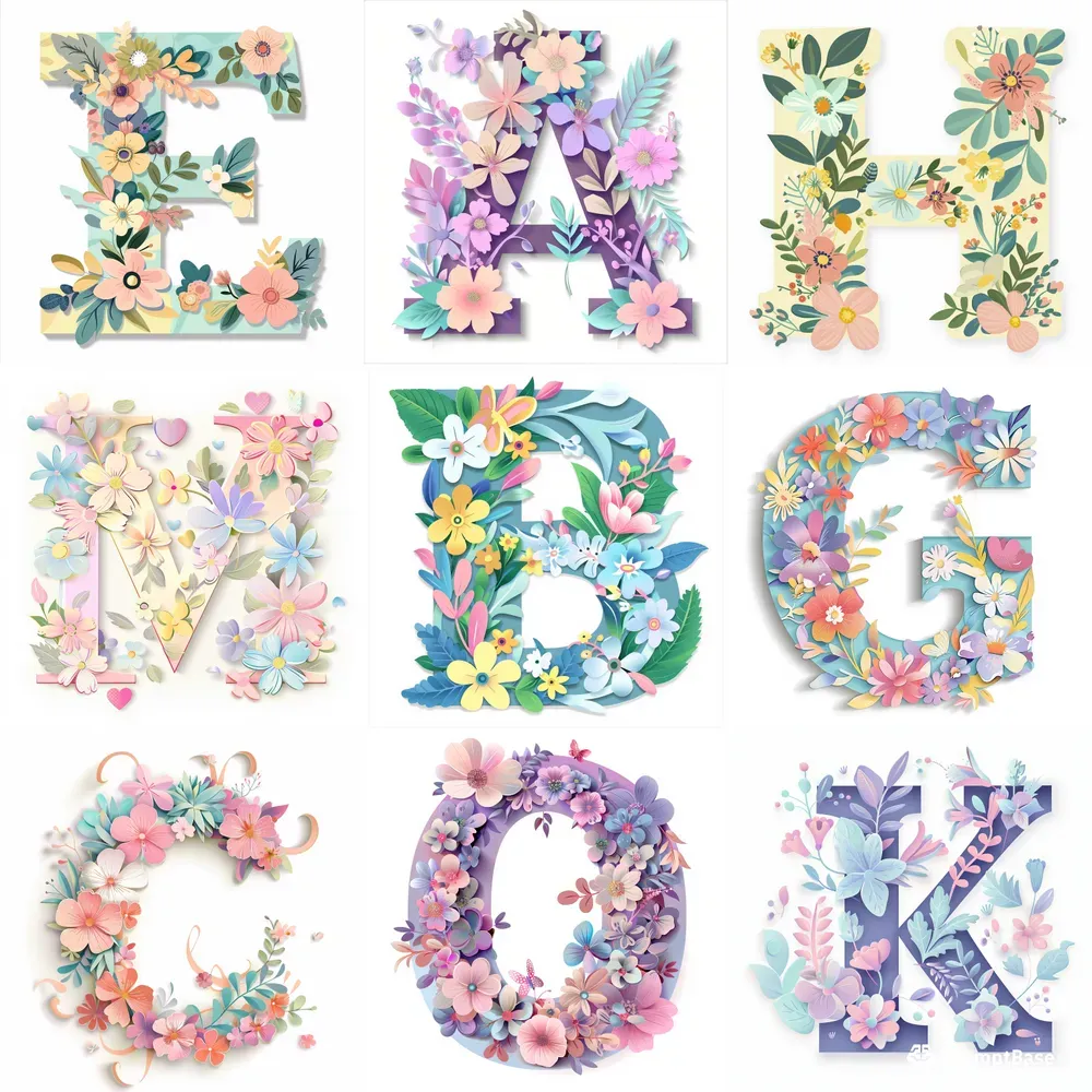 Floral Alphabet Letters