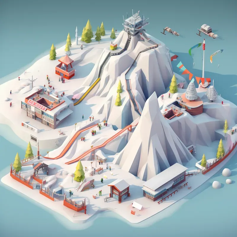 3D Rendered Isometric Design Game Scenes