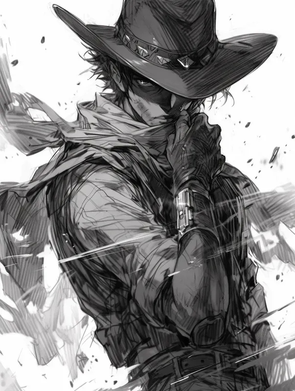 Cross Hatching Style Manga Pencil Art