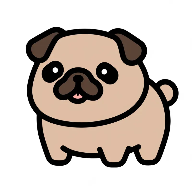 Cute Lineal Kawaii Animal Icon Stickers