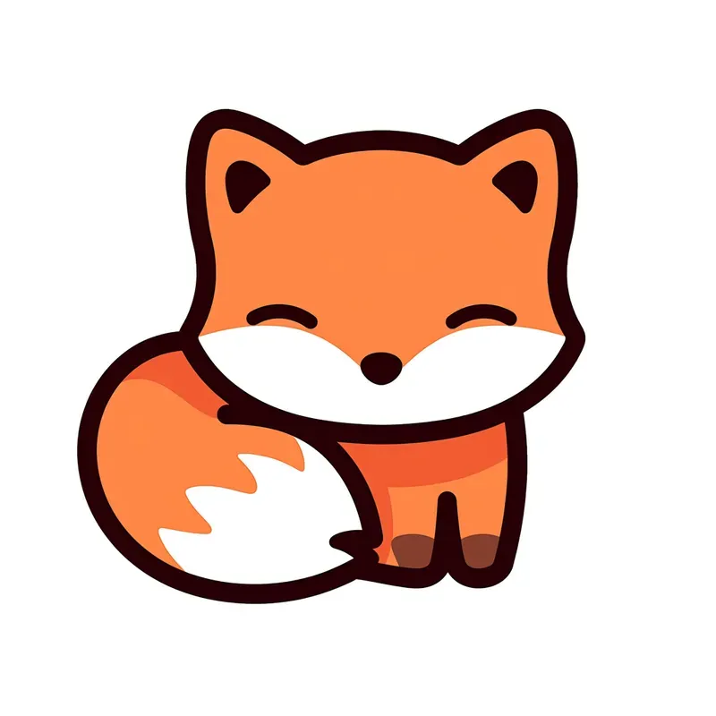 Cute Lineal Kawaii Animal Icon Stickers