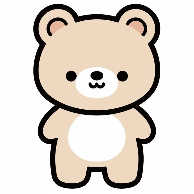 Cute Lineal Kawaii Animal Icon Stickers
