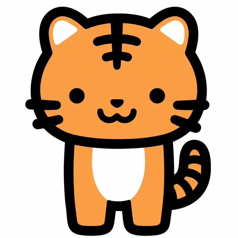 Cute Lineal Kawaii Animal Icon Stickers