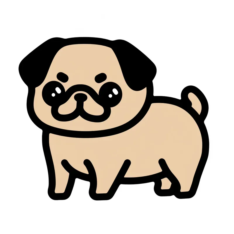 Cute Lineal Kawaii Animal Icon Stickers