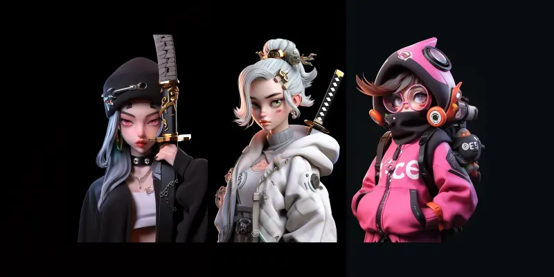 3D Video Game Character Designs generated by undefined