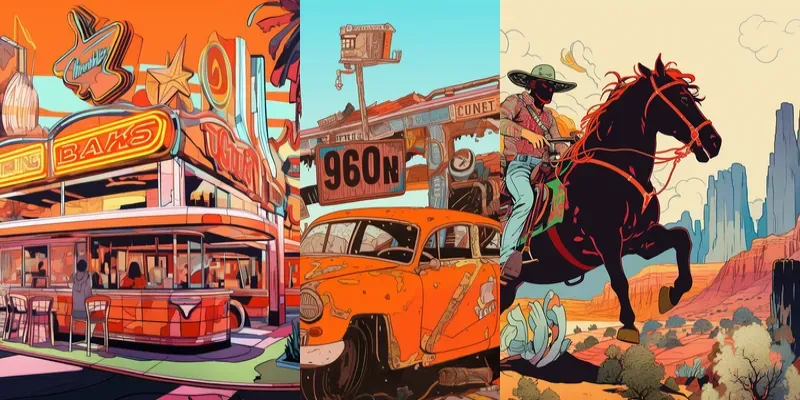Iconic American Style Illustration Comics generated by undefined