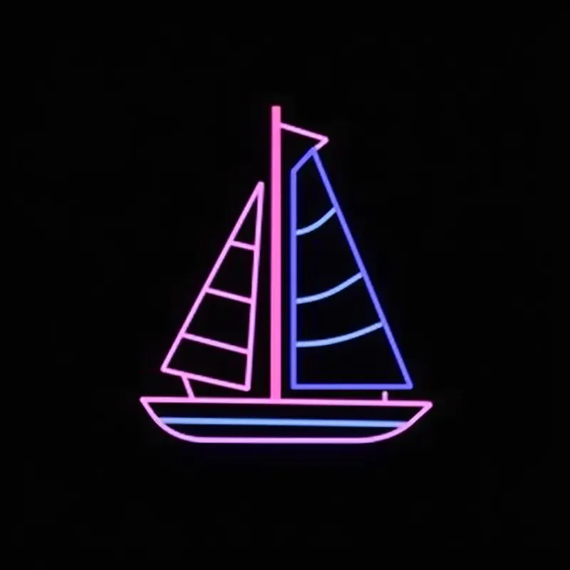 2D Colorful Lineal Neon Style Icons Art