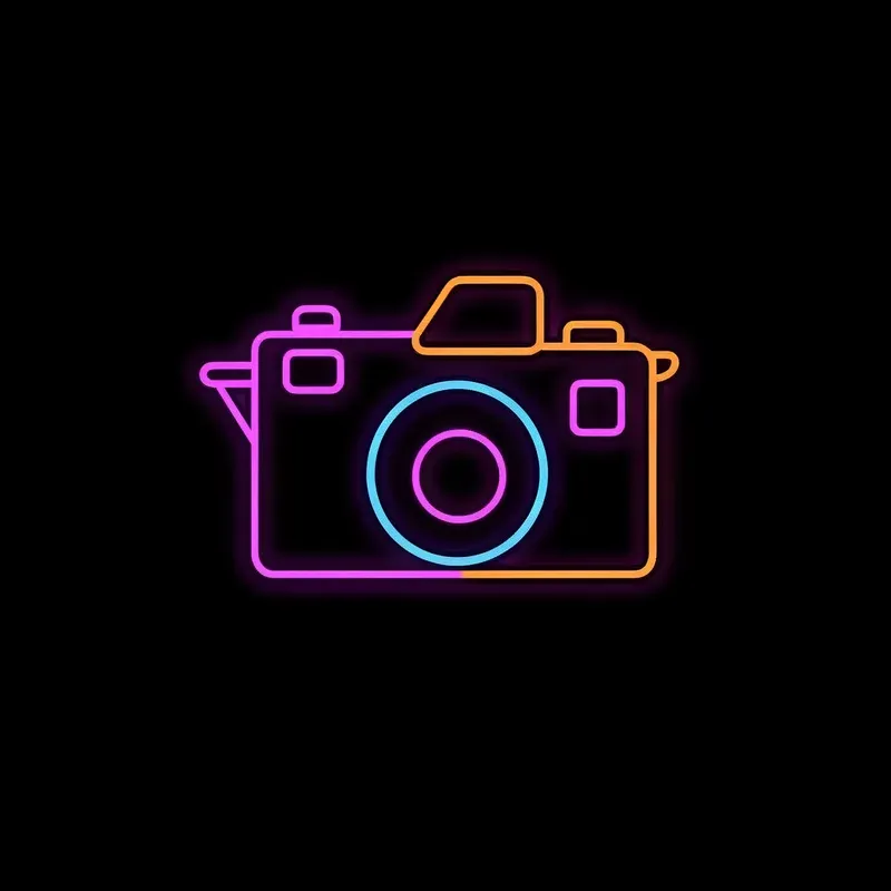 2D Colorful Lineal Neon Style Icons Art