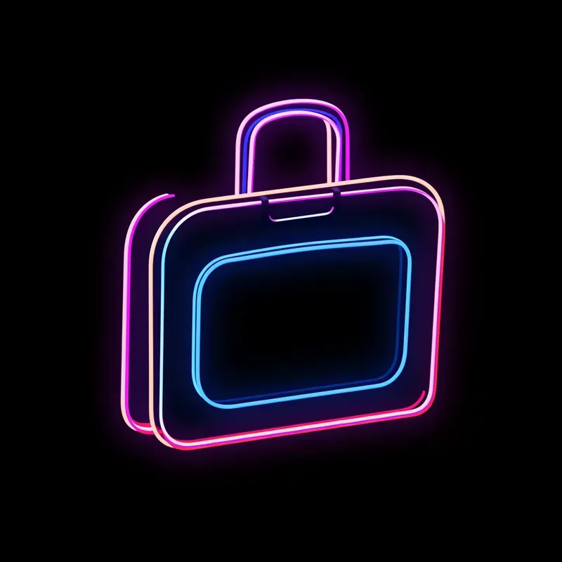 2D Colorful Lineal Neon Style Icons Art