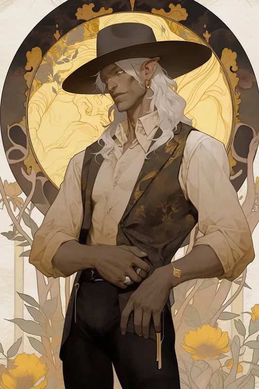 Victorian Mucha Style Portrait Cover Art