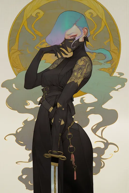Victorian Mucha Style Portrait Cover Art