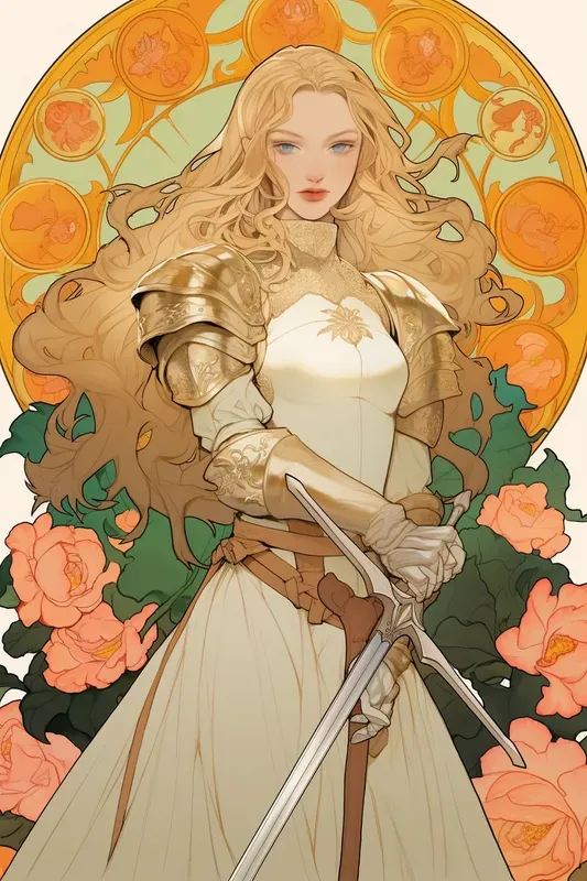 Victorian Mucha Style Portrait Cover Art