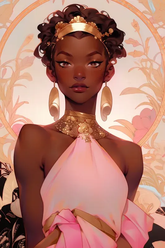 Victorian Mucha Style Portrait Cover Art