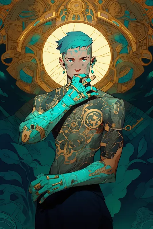 Victorian Mucha Style Portrait Cover Art
