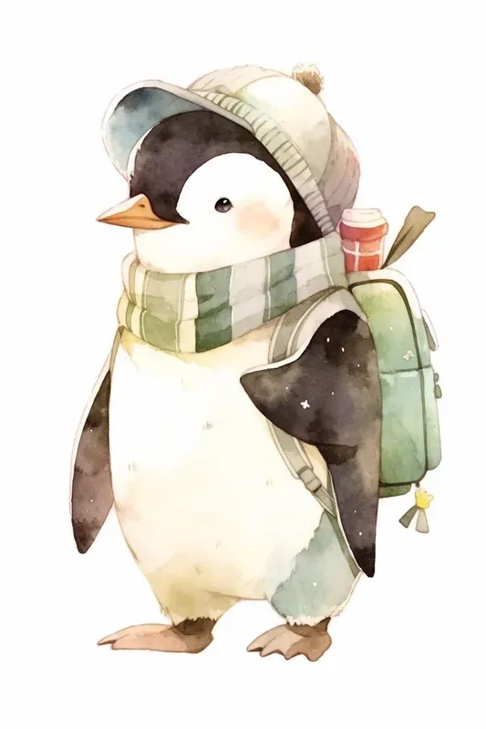Elegant Watercolor Cartoon Characters