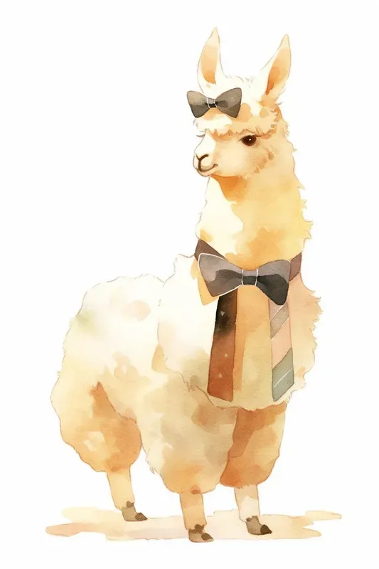 Elegant Watercolor Cartoon Characters