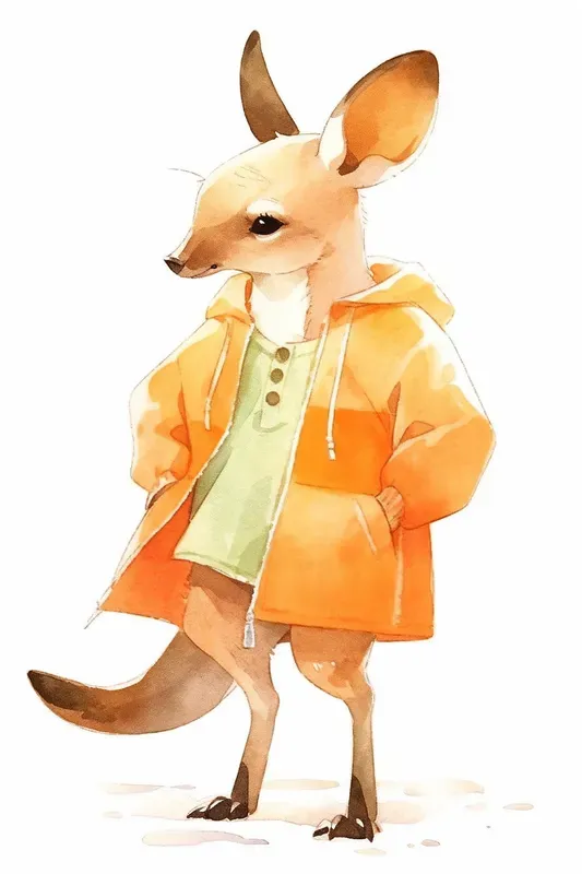 Elegant Watercolor Cartoon Characters