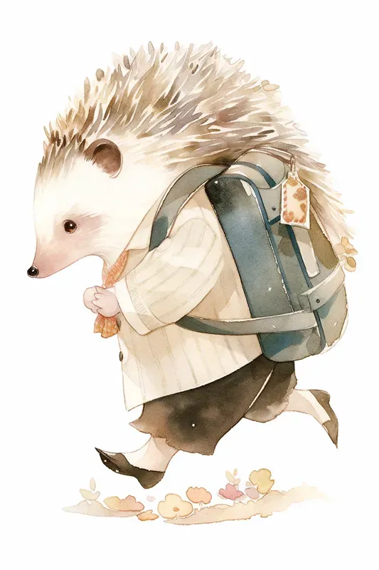 Elegant Watercolor Cartoon Characters