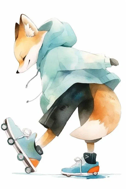 Elegant Watercolor Cartoon Characters