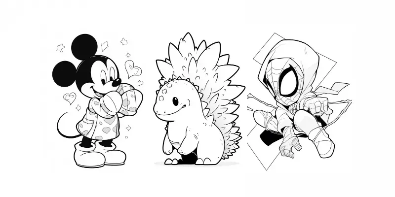2D Cute Printable Coloring Pages For Kids generated by undefined