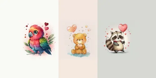 Valentines Animals generated by midjourney