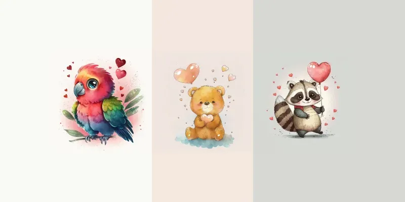 Valentines Animals generated by undefined