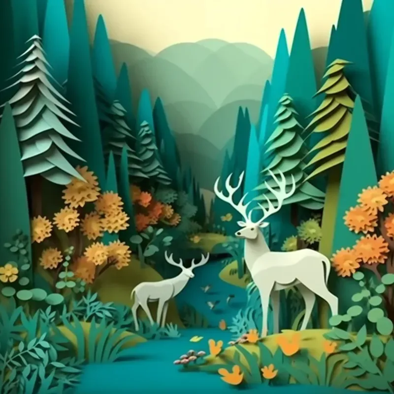 Kirigami Paper Cut Decors